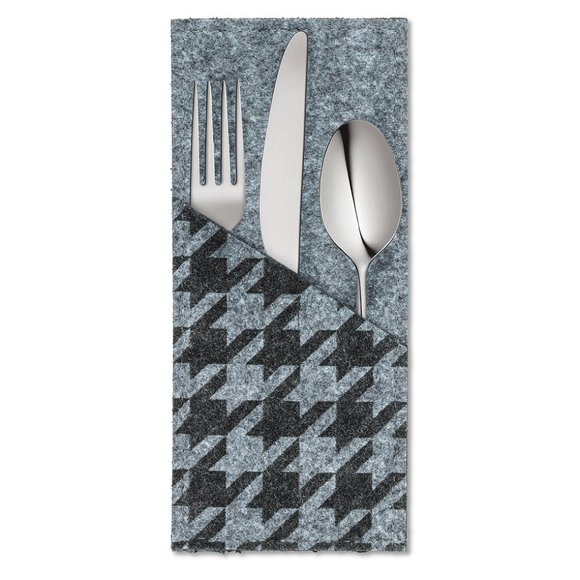 (Set of x6) Houndstooth Cutlery Pockets - Picture 1 of 5